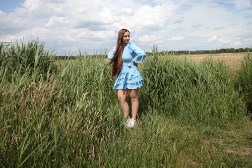 Babydoll kleid rüschen - rüschen,