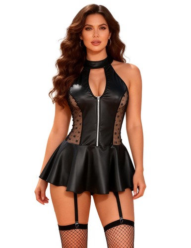 Schwarzes neckholder babydoll - schwarzes,