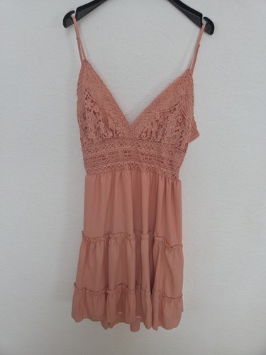 Rosa spitzen babydoll kleid - rosa, spitzen-babydoll