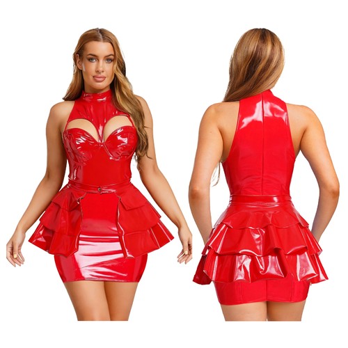 Damen sexy wetlook leder - sexy,
