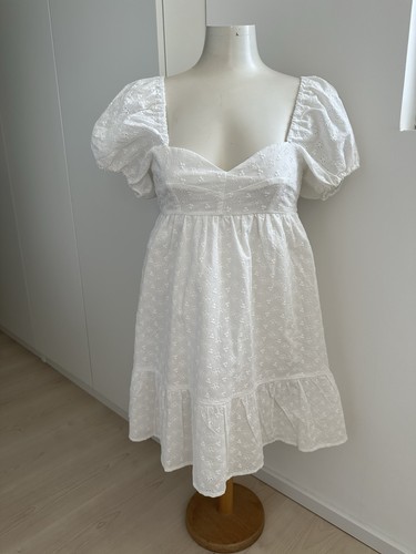 Kleid mit puffärmeln - kleid, weiß