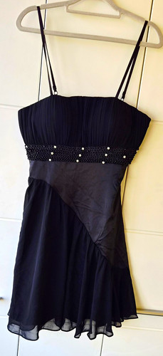 Baby doll kleid schwarz - schwarz, strass